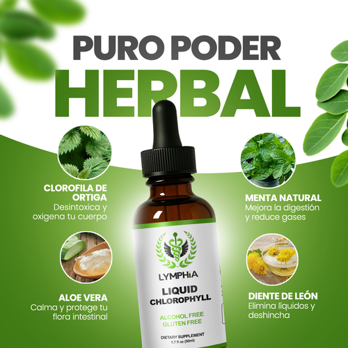 Clorofila Líquida Concentrada en Gotas | Suplemento Natural 50ml | Lymphia®